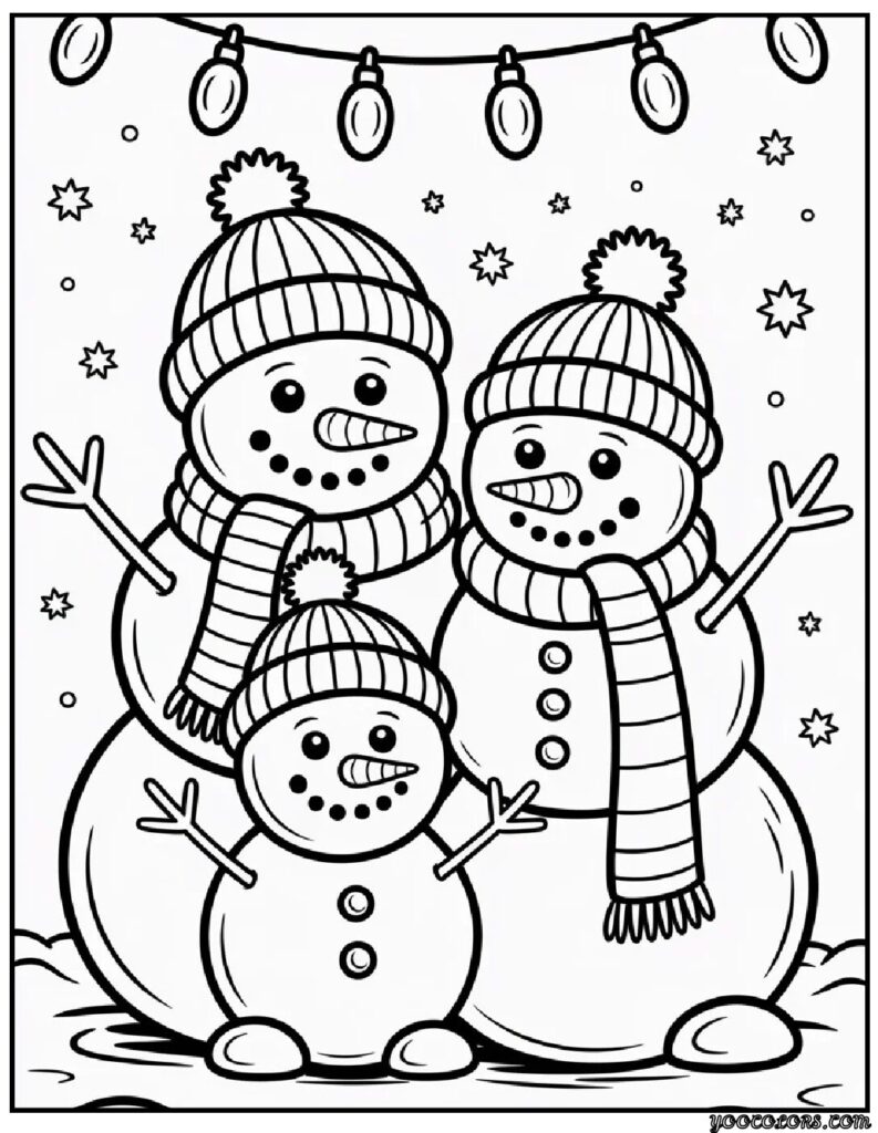Winter Coloring Pages Snowman – Cozy Free Printables for Chilly Days 4 Winter Coloring Pages Snowman 9 pdf