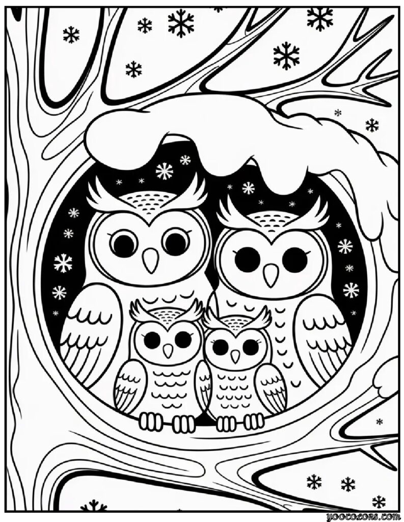 Winter Owl Coloring Pages – Cozy Woodland Fun All Winter Long 9 Winter Owl Coloring Pages 1 pdf