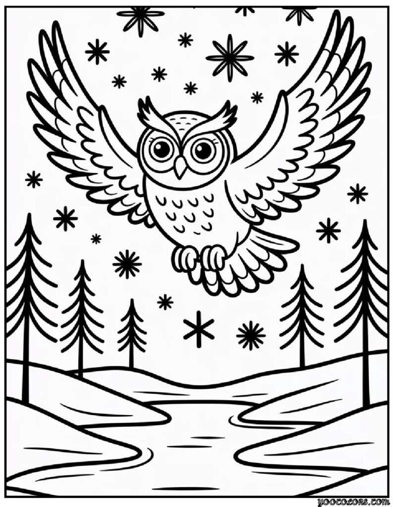 Winter Owl Coloring Pages – Cozy Woodland Fun All Winter Long 4 Winter Owl Coloring Pages 8 pdf