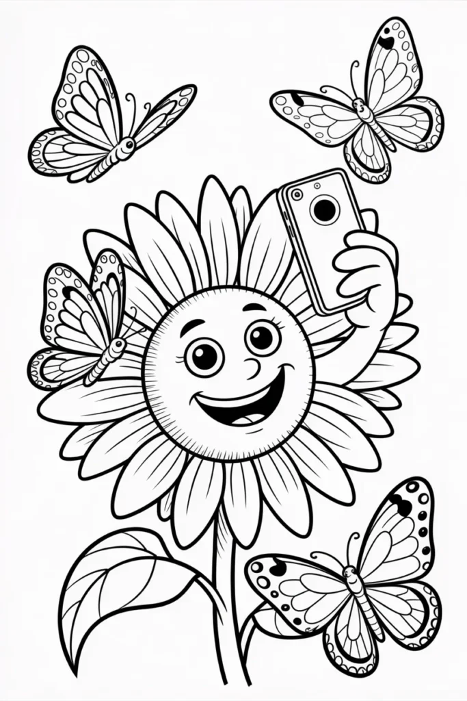 Cute Coloring Pages of Flowers: Simple, Sweet, and So Relaxing 2 Cute Coloring Pages of Flowers