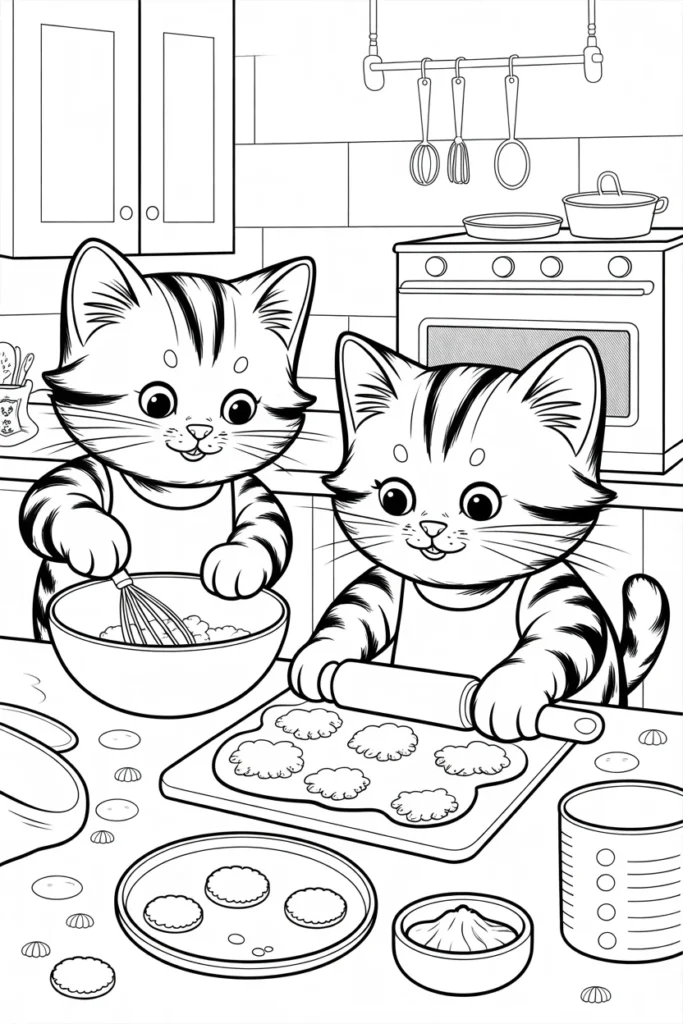 Cute Coloring Pages of Cats: Fun, Relaxing, and Totally Adorable 2 Cute Coloring Pages of Cats