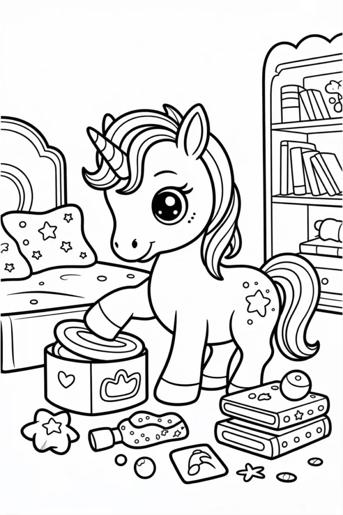 Cute Coloring Pages of Unicorns: Magical Fun for Kids and Adults 2 cute coloring pages of unicorns