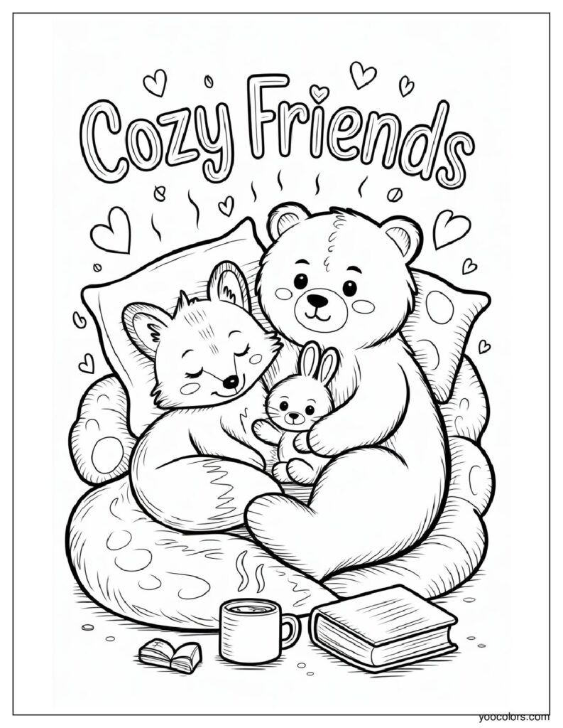Cozy Friends Coloring Pages A Perfect List of 15 Relaxing Designs 11 cozy friends animal pdf