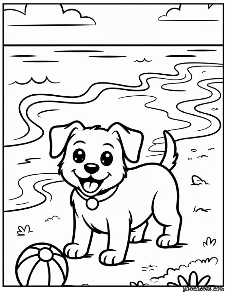 Cute Dogs Coloring Pages: Paw-some Printables for Calm, Creative Fun 10 cute dog coloring pagess 6 pdf