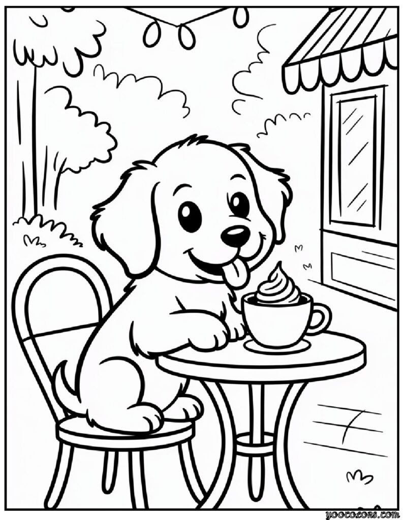 Cute Dogs Coloring Pages: Paw-some Printables for Calm, Creative Fun 4 cute dog coloring pagess pdf