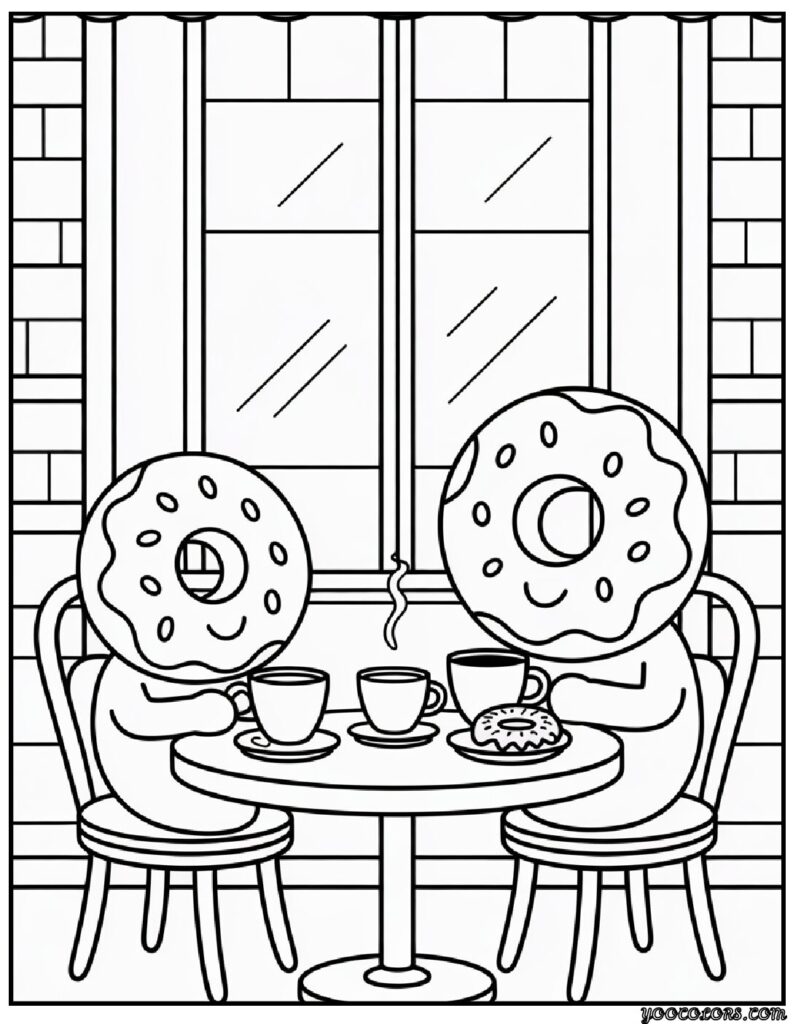 Cute Donut Coloring Pages: Sweet, Simple, and Fun for All Ages 5 cute donut coloring pages 1 pdf