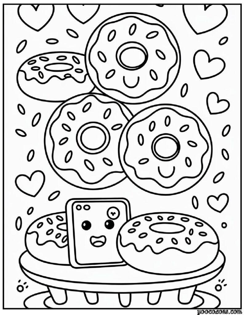 Cute Donut Coloring Pages: Sweet, Simple, and Fun for All Ages 3 cute donut coloring pages 2 pdf
