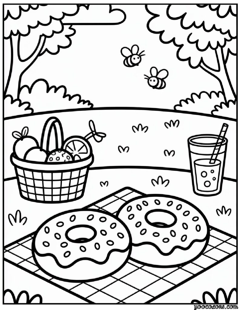 Cute Donut Coloring Pages: Sweet, Simple, and Fun for All Ages 9 cute donut coloring pages 7 pdf