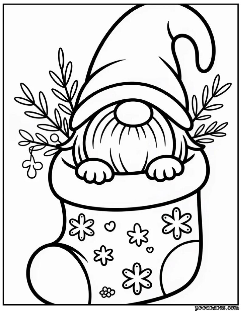 Gnome Christmas Coloring Pages: Whimsical, Cozy, and Fun to Color 3 gnome christmas Coloring Pages 1 pdf
