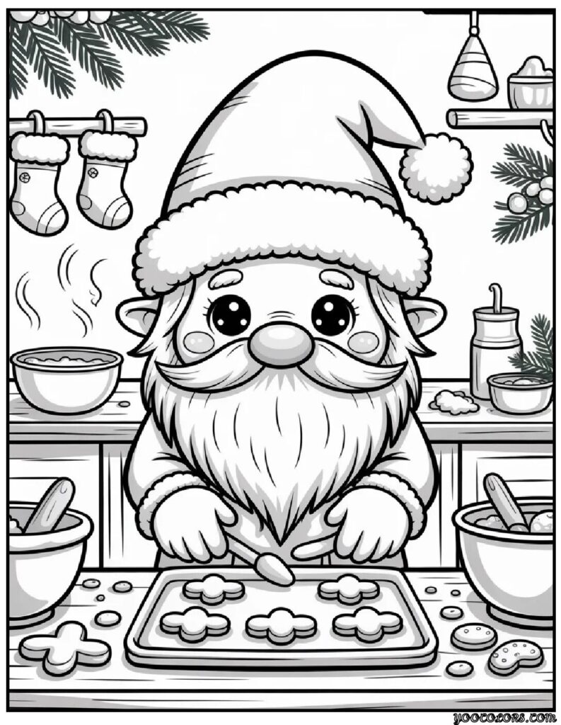 Gnome Christmas Coloring Pages: Whimsical, Cozy, and Fun to Color 16 gnome christmas Coloring Pages 12 pdf