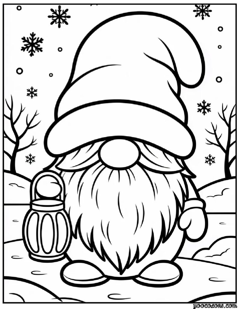 Gnome Christmas Coloring Pages: Whimsical, Cozy, and Fun to Color 15 gnome christmas Coloring Pages 13 pdf