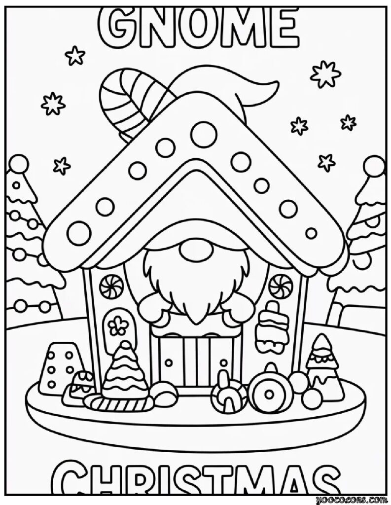 Gnome Christmas Coloring Pages: Whimsical, Cozy, and Fun to Color 6 gnome christmas Coloring Pages 2 pdf