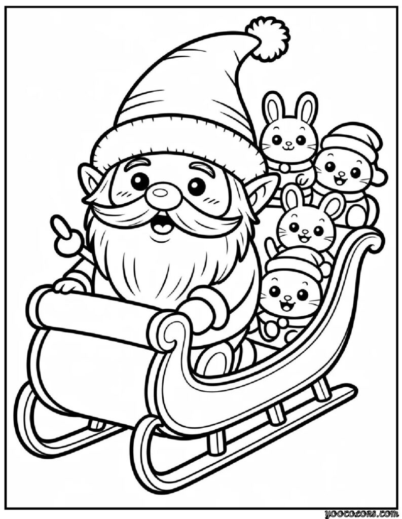 Gnome Christmas Coloring Pages: Whimsical, Cozy, and Fun to Color 8 gnome christmas Coloring Pages 4 pdf