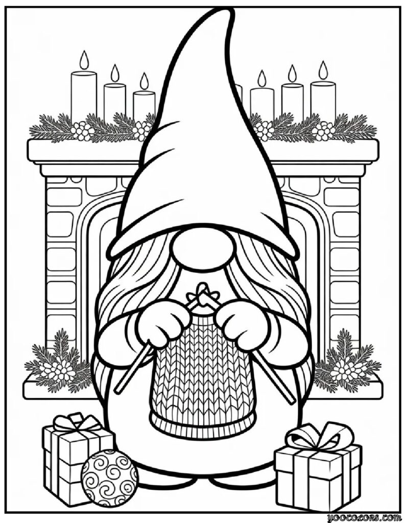 Gnome Christmas Coloring Pages: Whimsical, Cozy, and Fun to Color 7 gnome christmas Coloring Pages 5 pdf