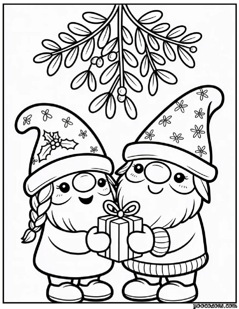 Gnome Christmas Coloring Pages: Whimsical, Cozy, and Fun to Color 12 gnome christmas Coloring Pages 8 pdf