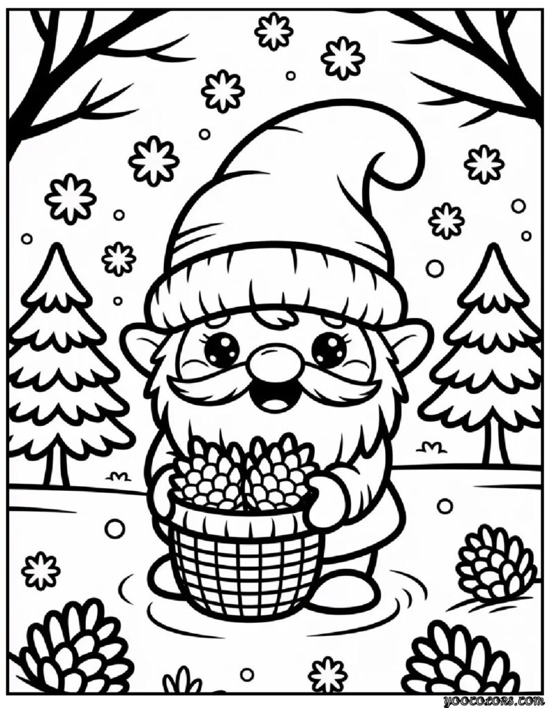 Gnome Christmas Coloring Pages: Whimsical, Cozy, and Fun to Color 4 gnome christmas Coloring Pages pdf
