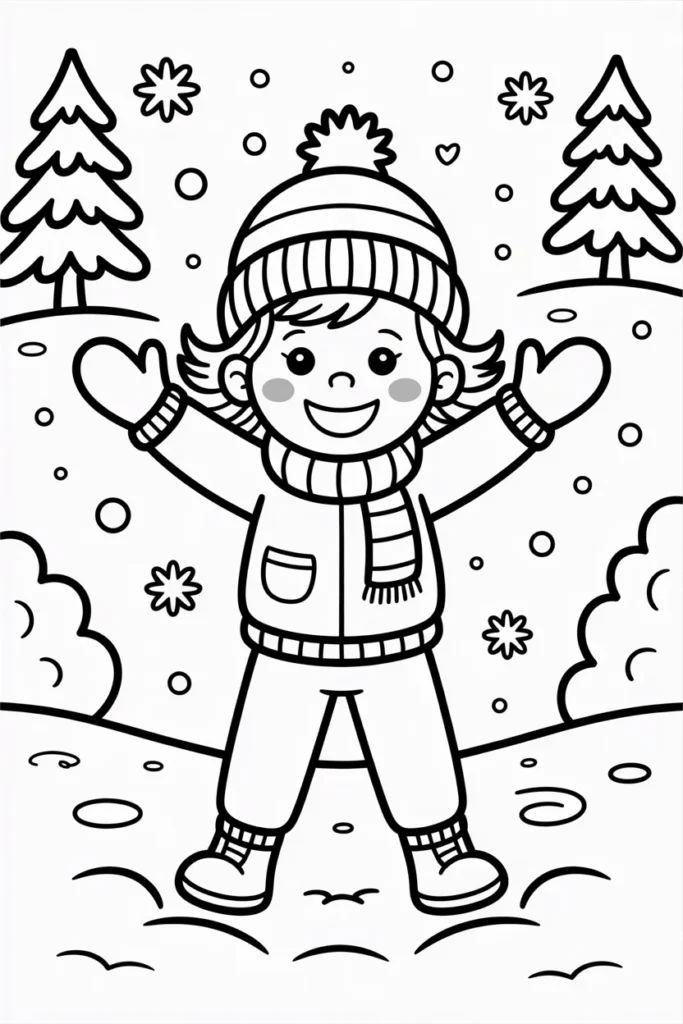 Happy Winter Coloring Pages – Cozy, Cheerful Fun for the Whole Family 2 Happy Winter Coloring Pages