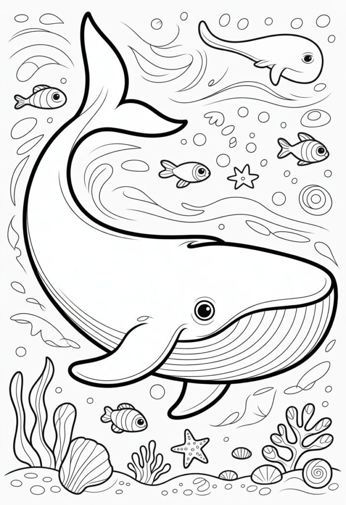 Blue Whale Coloring Pages: 11 Detailed Designs for All Ages 2 blue whale coloring pages