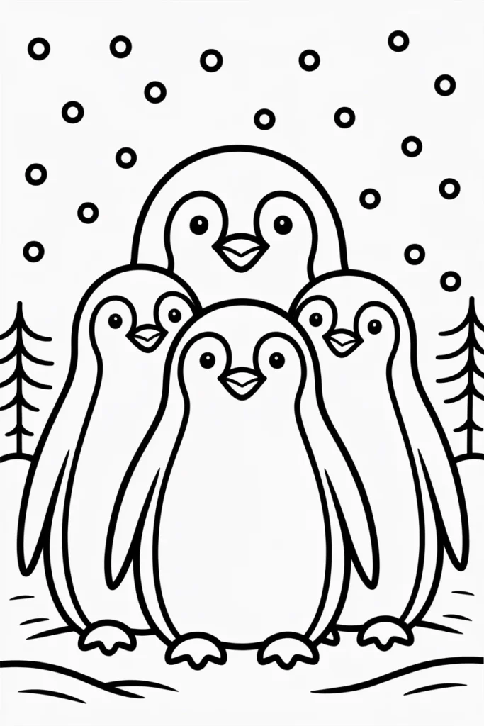 Winter Coloring Pages Penguin – Cute, Cozy Fun for Snowy Days 2 Winter Coloring Pages Penguin