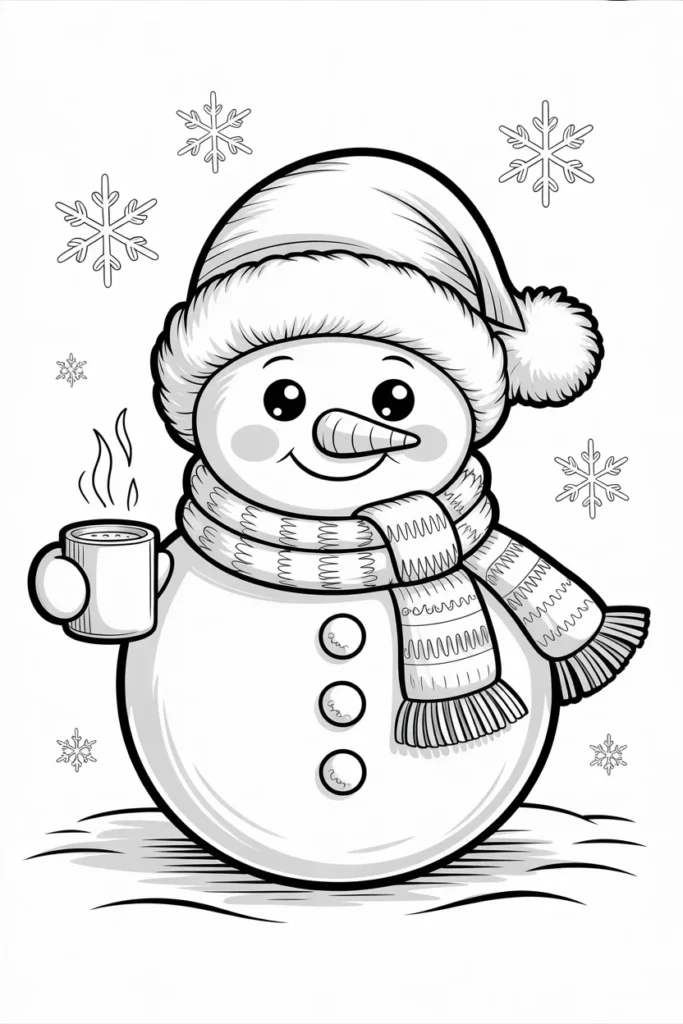 Snowman Coloring Pages: Cozy Winter Fun for All Ages 2 snowman coloring pages