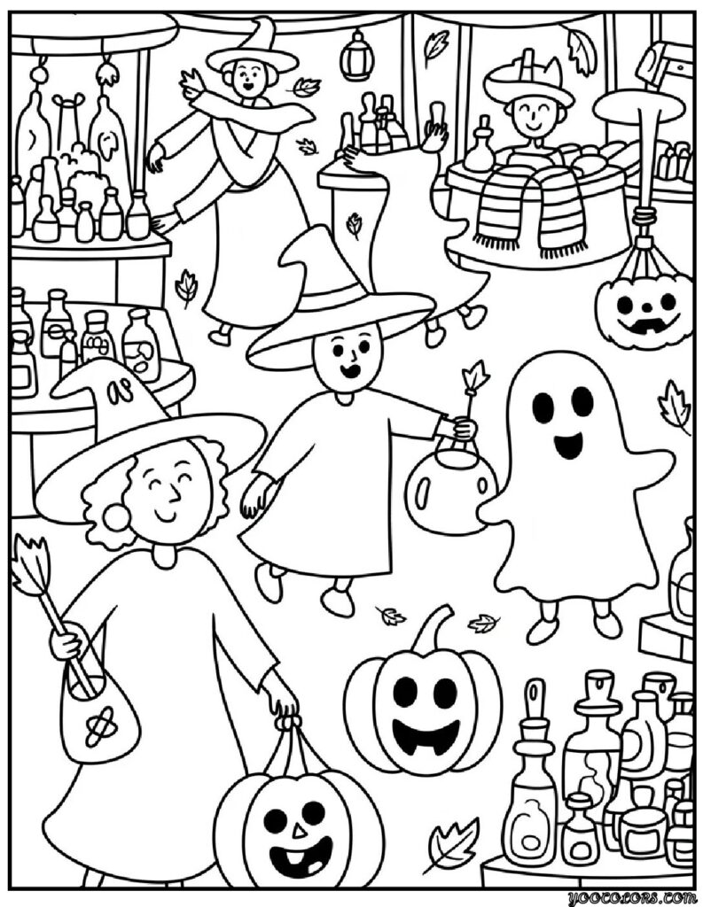 Spooky Cute Coloring Pages: Adorable Meets Creepy for Halloween & Beyond 5 spooky cute coloring pages 6 pdf