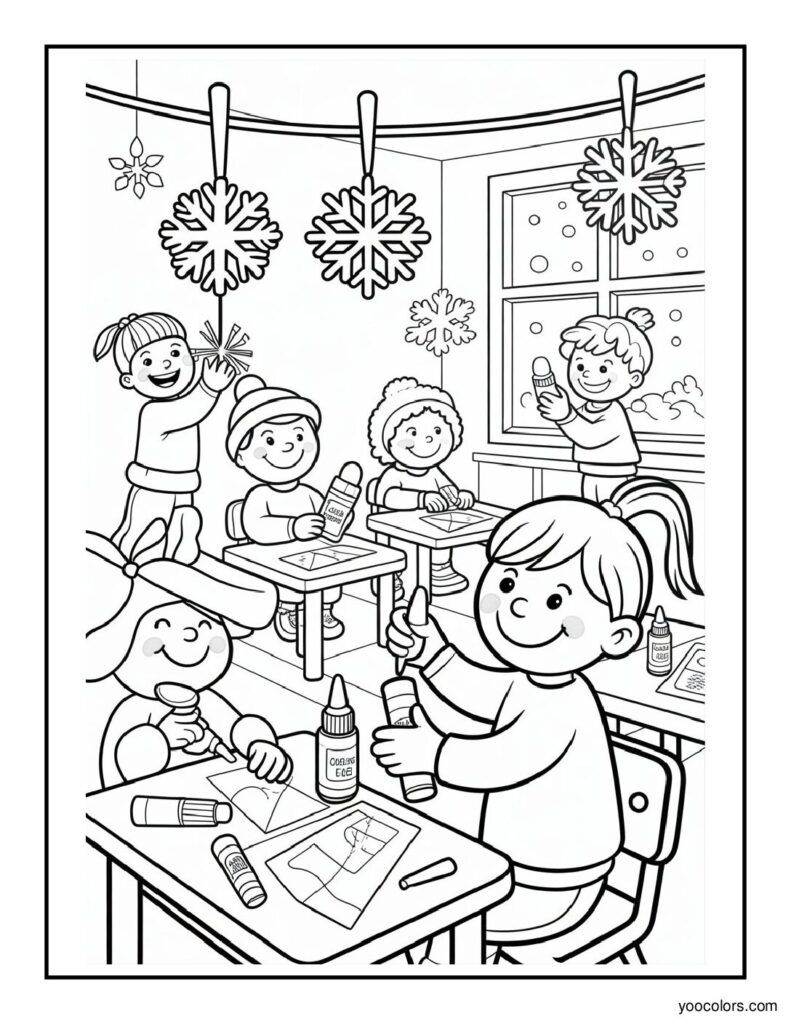 Winter Coloring Pages Kids: Cozy, Free Printables for Winter Fun 6 winter coloring pages for kids 4 pdf