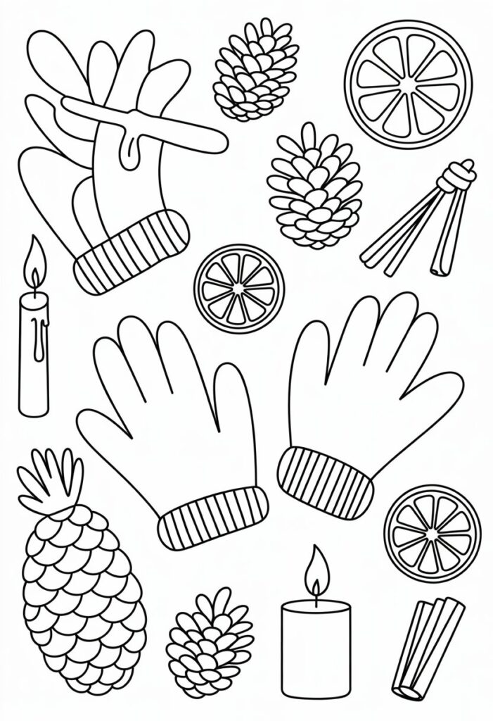 Winter Coloring Pages to Color: Cozy Art for Home, School, and Quiet Evenings 2 winter coloring pages to color
