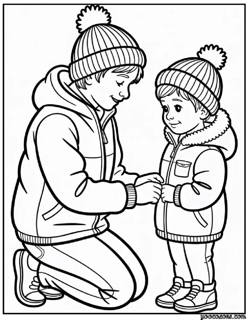 Winter Jacket Coloring Pages – Cozy Outfits to Color All Winter Long 3 winter jacket coloring pages 8 pdf