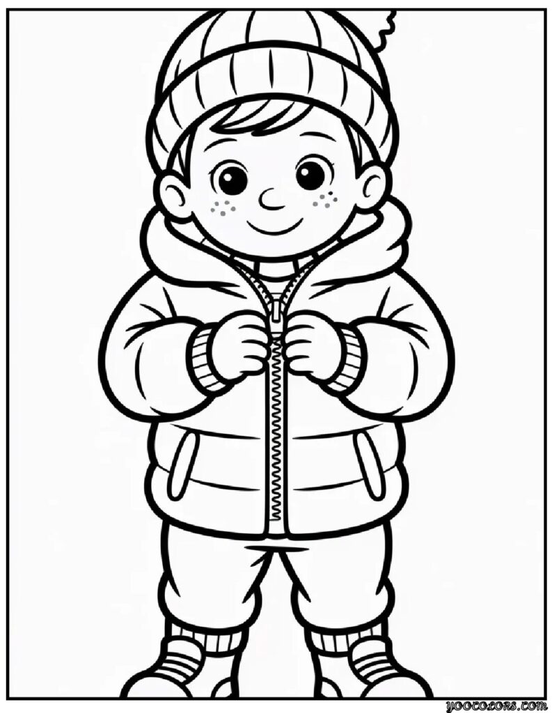 Winter Jacket Coloring Pages – Cozy Outfits to Color All Winter Long 4 winter jacket coloring pages 9 pdf