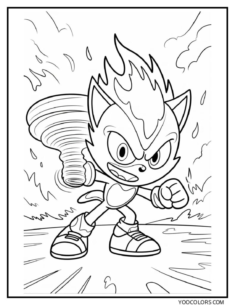 Fire Sonic Coloring Pages: Free Sonic Printables For Every Style 6 FIRE SONIC COLORING PAGE PROMPTS 7 pdf