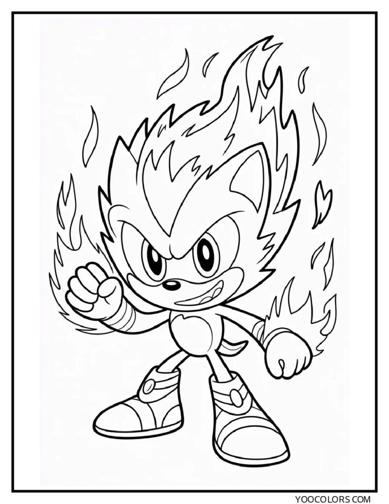 Fire Sonic Coloring Pages: Free Sonic Printables For Every Style 9 FIRE SONIC COLORING PAGE PROMPTS 8 1 pdf