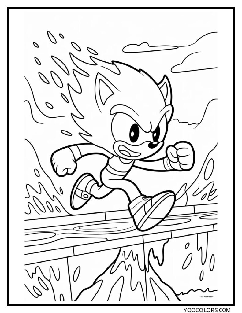 Fire Sonic Coloring Pages: Free Sonic Printables For Every Style 8 FIRE SONIC COLORING PAGE PROMPTS 9 pdf