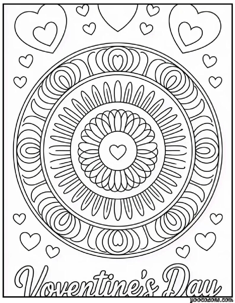 Mandala Valentine’s Day Coloring Pages: A Calm and Creative Way to Celebrate Love 8 Mandala Valentines Day Coloring Pages 3 pdf