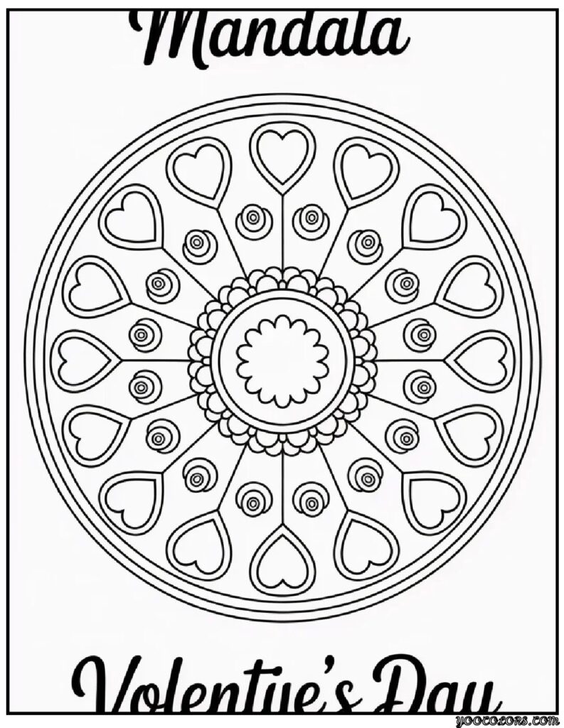 Mandala Valentine’s Day Coloring Pages: A Calm and Creative Way to Celebrate Love 2 Mandala Valentines Day Coloring Pages 8 pdf