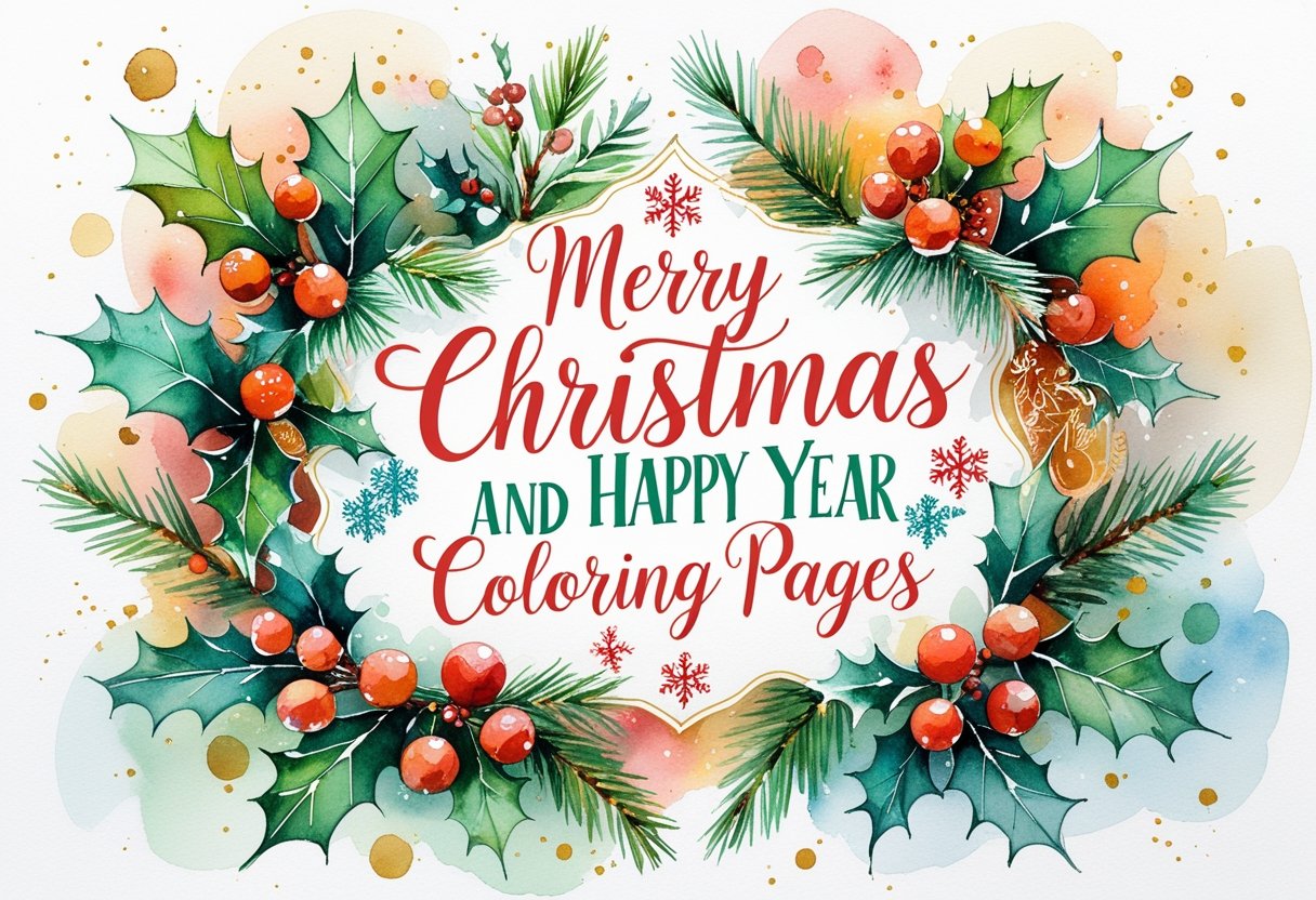 10 Merry Christmas And Happy New Year Coloring Pages Free