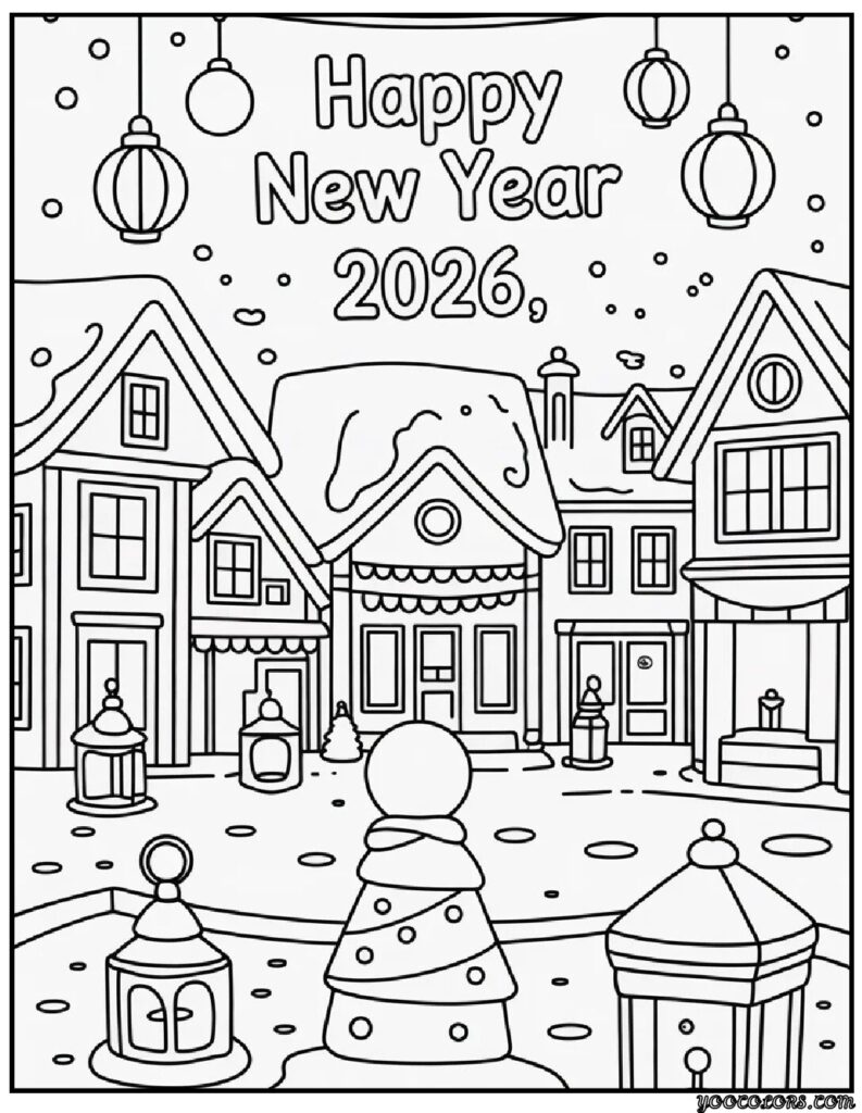 20 Happy New Year Coloring Pages | Free 2026 Printables