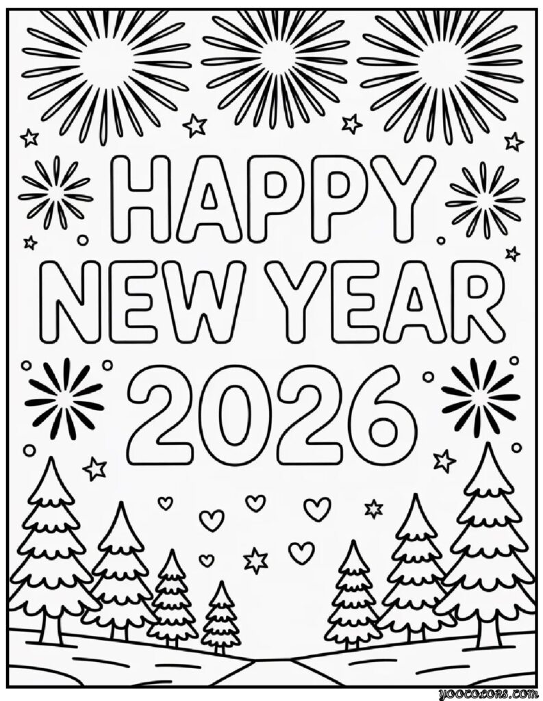 Happy New Year Coloring Pages: Festive, Fun, and Free Printables for 2026 9 happy new year coloring pages 12 pdf