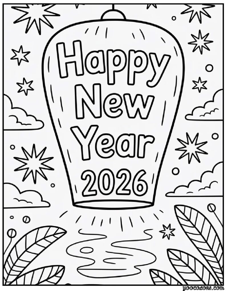 Happy New Year Coloring Pages: Festive, Fun, and Free Printables for 2026 10 happy new year coloring pages 13 pdf