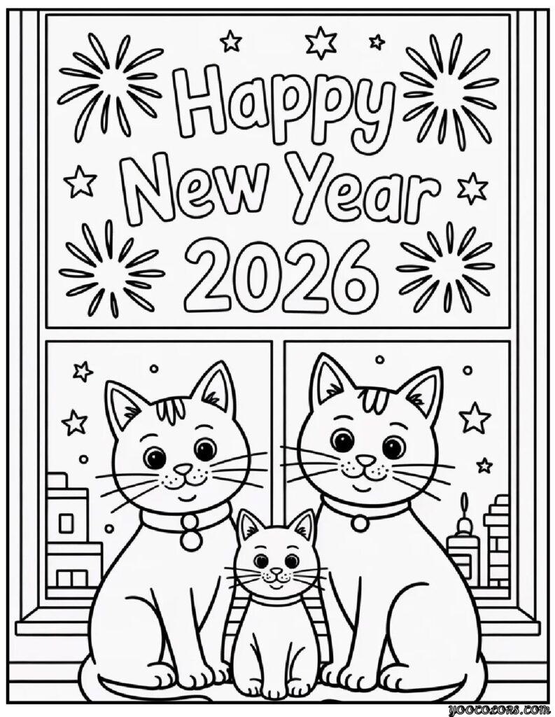 Happy New Year Coloring Pages: Festive, Fun, and Free Printables for 2026 8 happy new year coloring pages 16 pdf