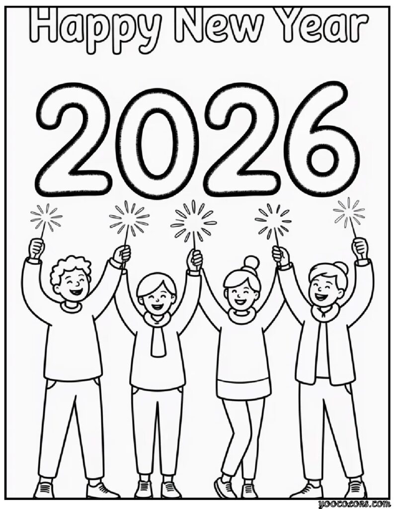 Happy New Year Coloring Pages: Festive, Fun, and Free Printables for 2026 6 happy new year coloring pages 17 pdf