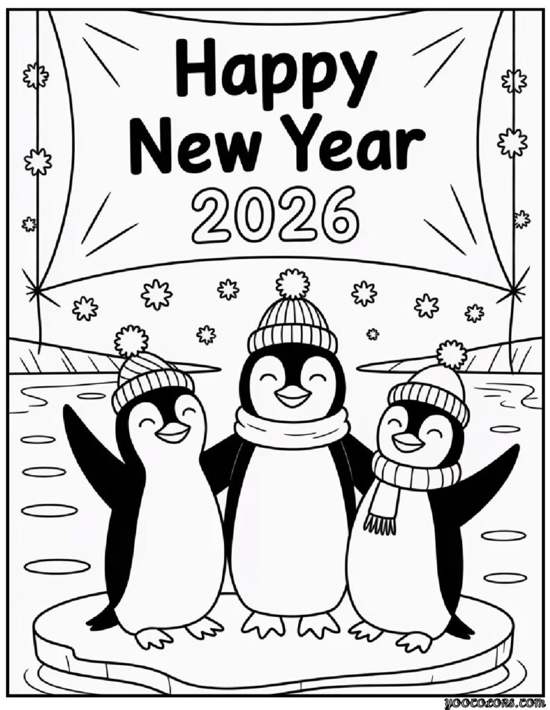 Happy New Year Coloring Pages: Festive, Fun, and Free Printables for 2026 3 happy new year coloring pages 18 pdf