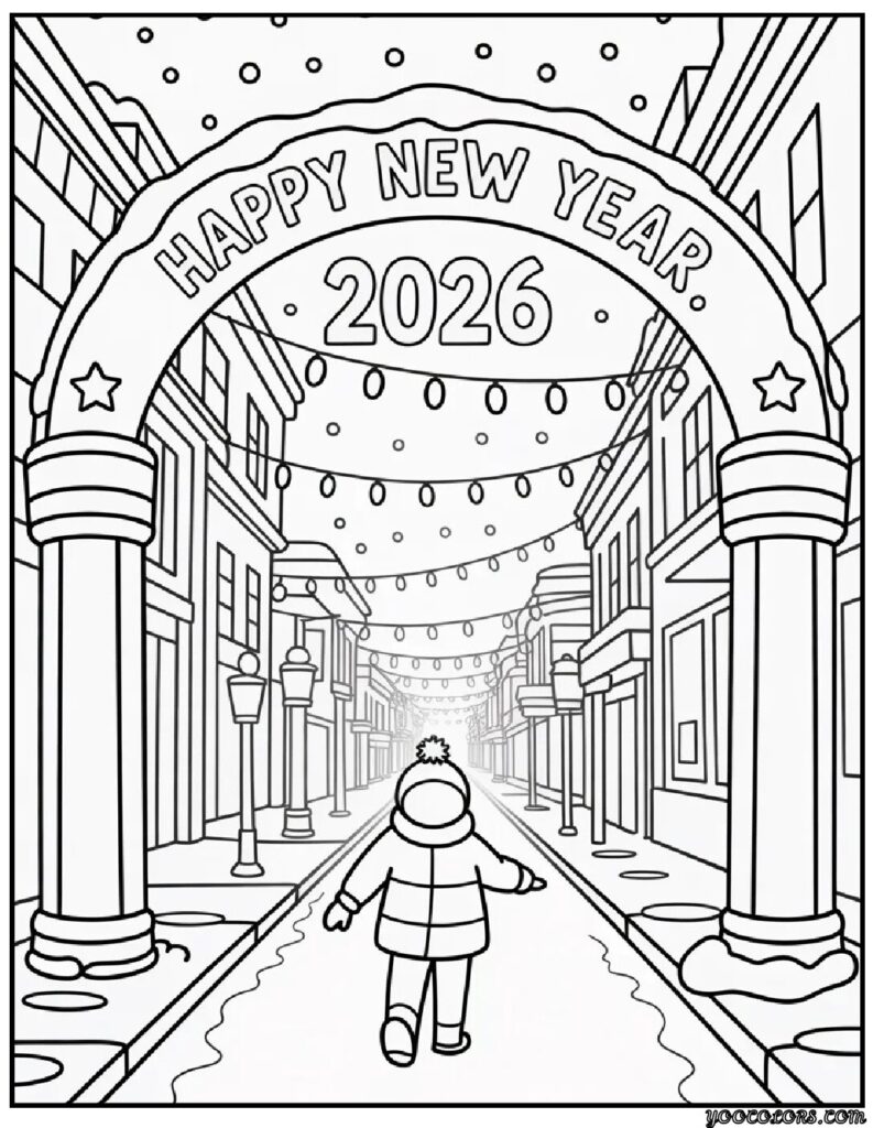Happy New Year Coloring Pages: Festive, Fun, and Free Printables for 2026 20 happy new year coloring pages 3 pdf