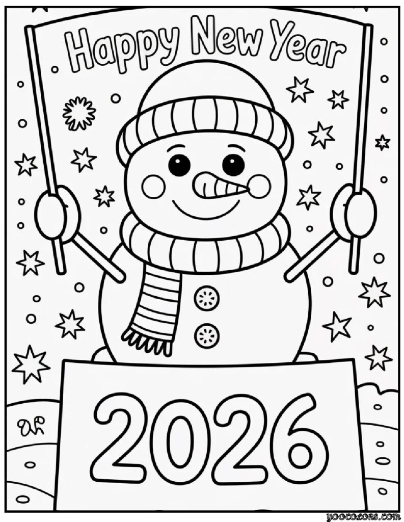 Happy New Year Coloring Pages: Festive, Fun, and Free Printables for 2026 17 happy new year coloring pages 4 pdf