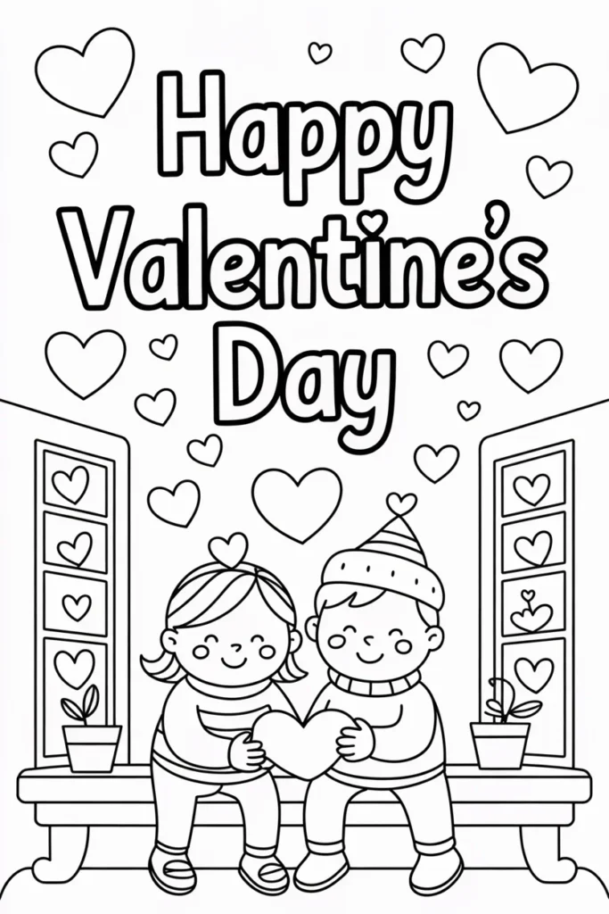 Happy Valentines Day Coloring Pages: Free Printables & Creative Ideas 2 Happy Valentines Day Coloring Pages