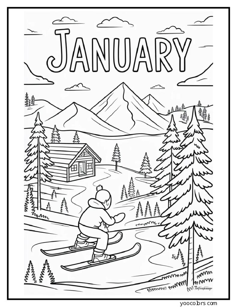 January Coloring Pages - Winter Activites For KIds And Adults 8 january coloring pages 10 pdf