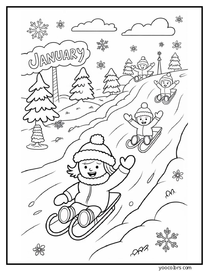 January Coloring Pages - Winter Activites For KIds And Adults 13 january coloring pages 13 pdf