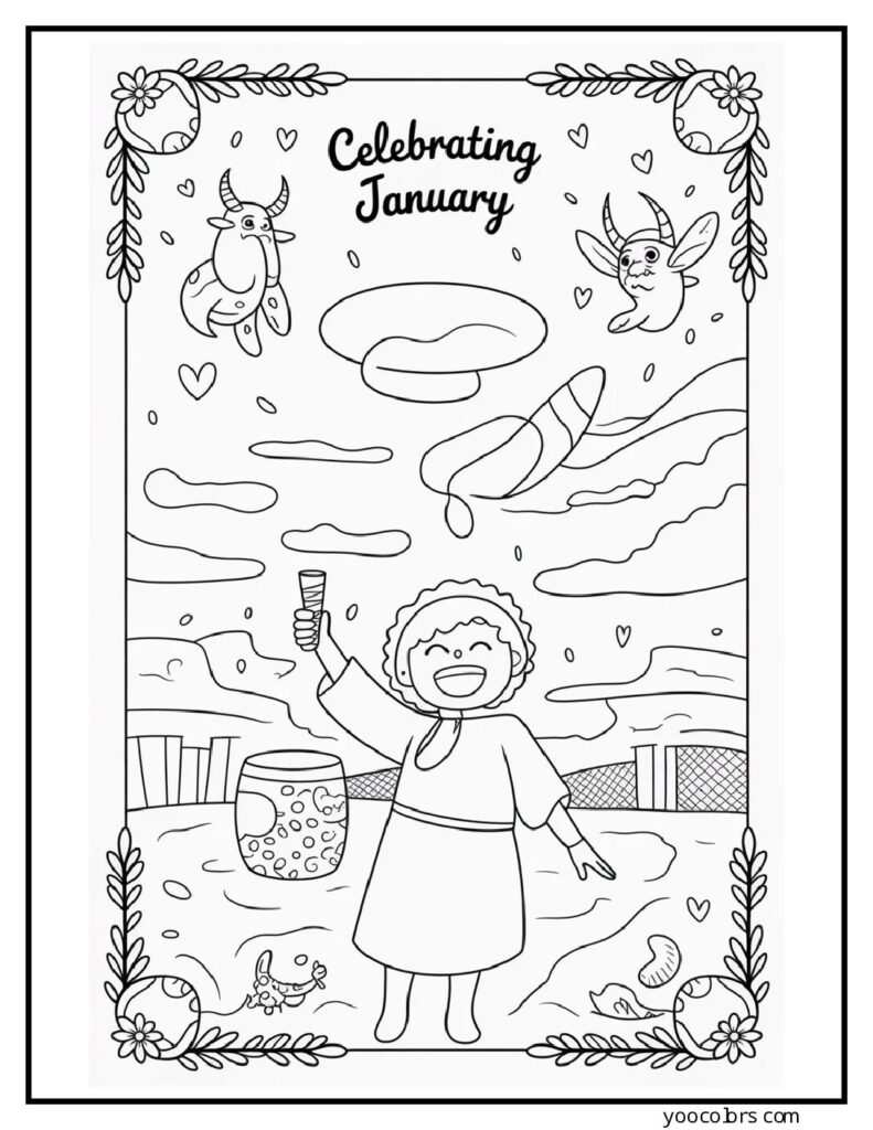 January Coloring Pages - Winter Activites For KIds And Adults 3 january coloring pages 2 pdf