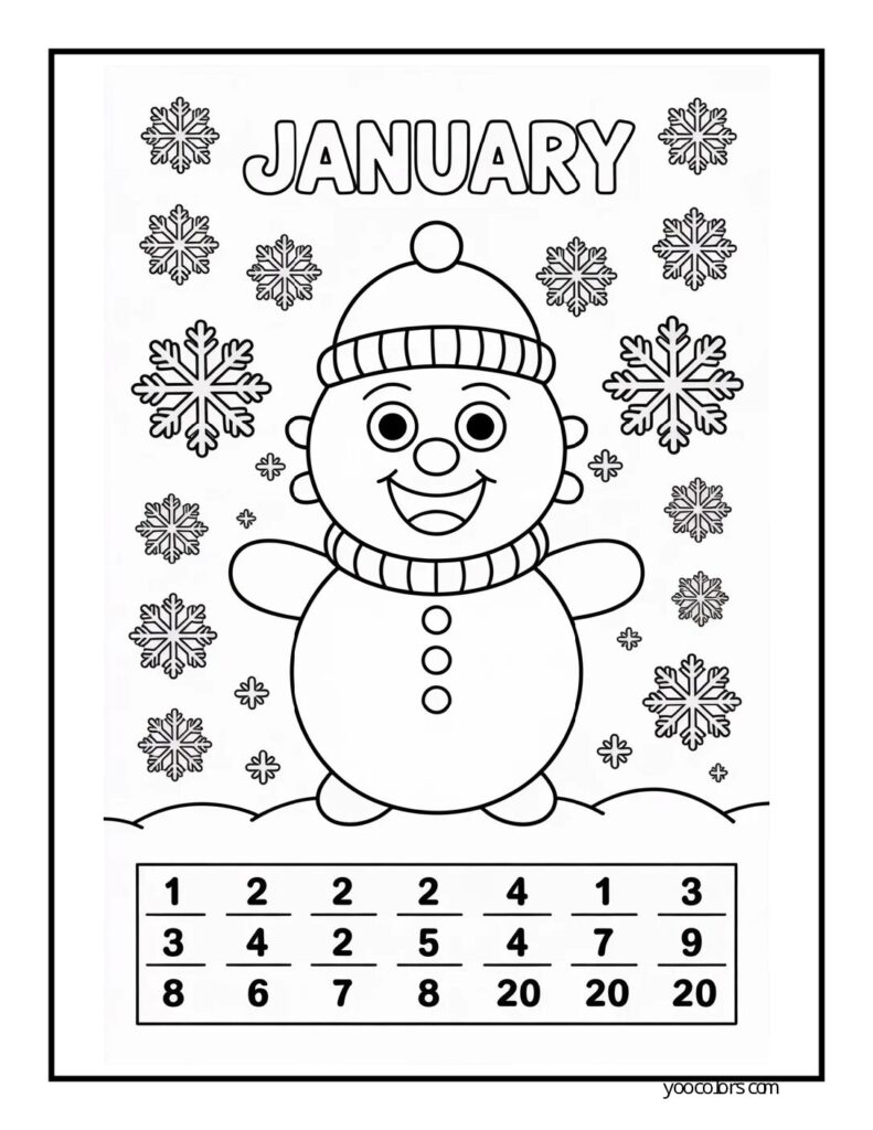 January Coloring Pages - Winter Activites For KIds And Adults 20 january coloring pages 22 pdf