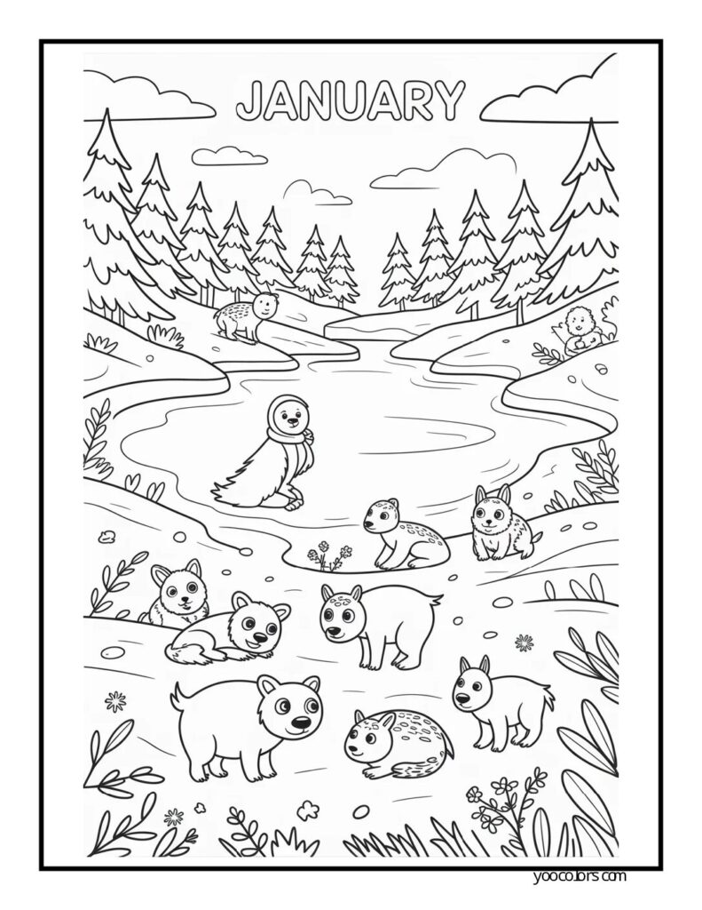 January Coloring Pages - Winter Activites For KIds And Adults 22 january coloring pages 24 pdf