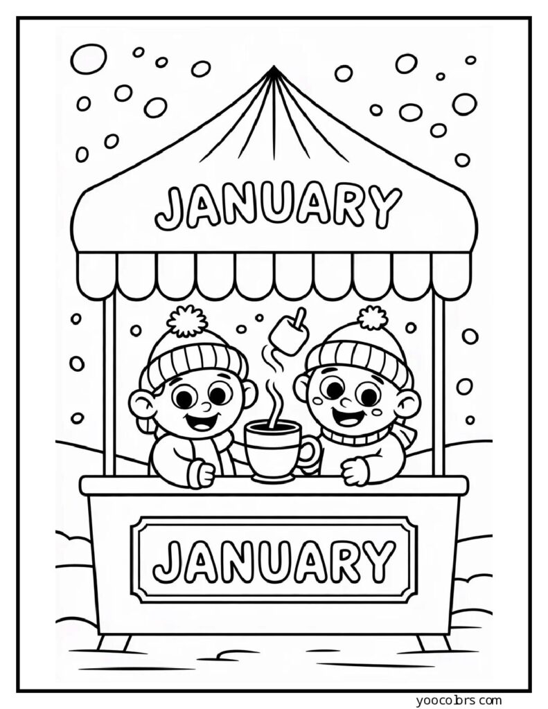 January Coloring Pages - Winter Activites For KIds And Adults 4 january coloring pages 6 pdf